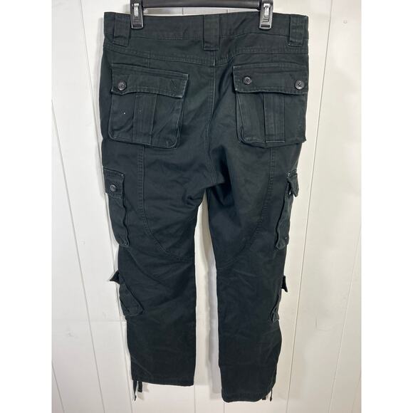 Matchstick Men's Viral Black Heavy Duty Khaki Cargo Pants in Size XL/34 - Picture 2 of 7